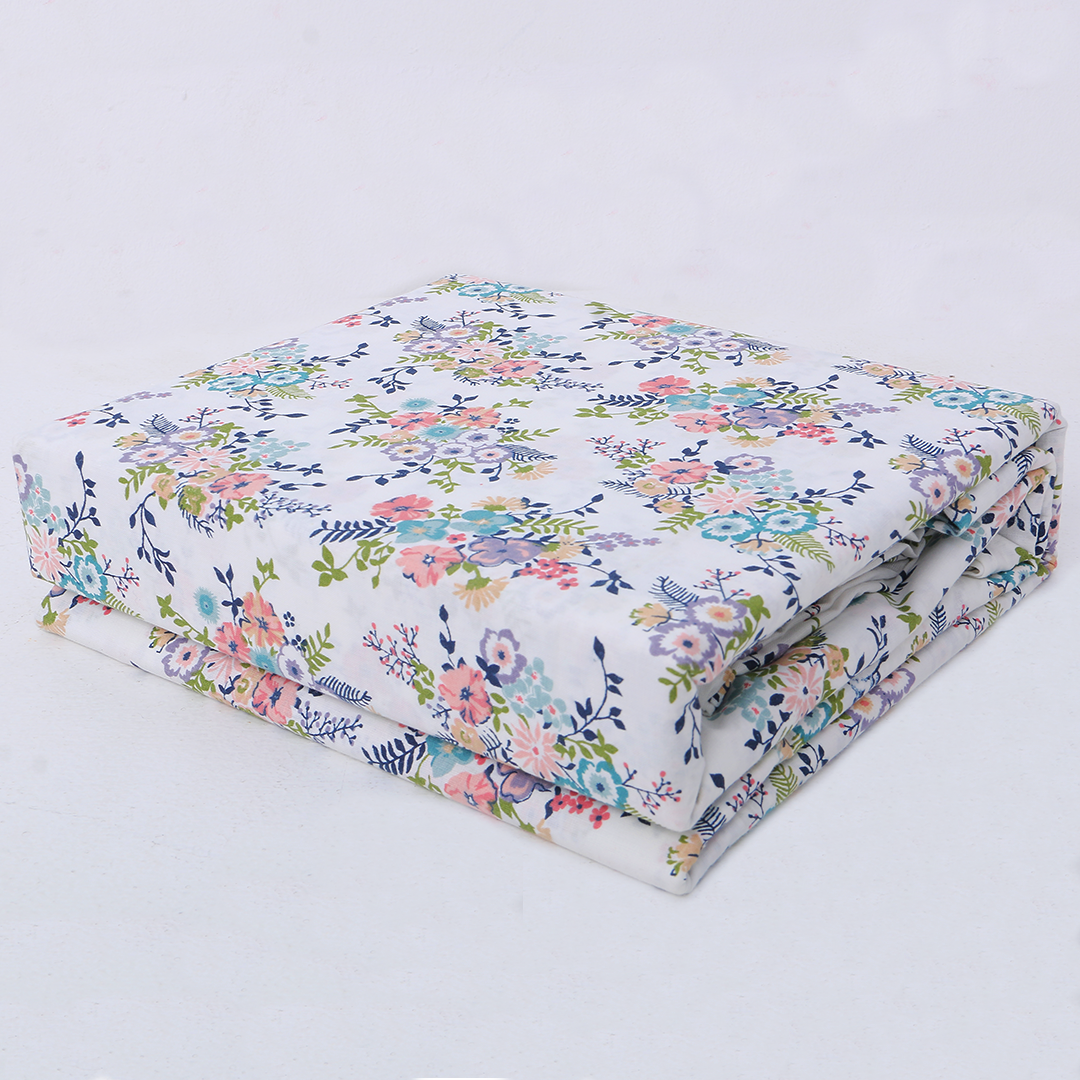 Single Cotton Printed Bedsheet Set TC-150