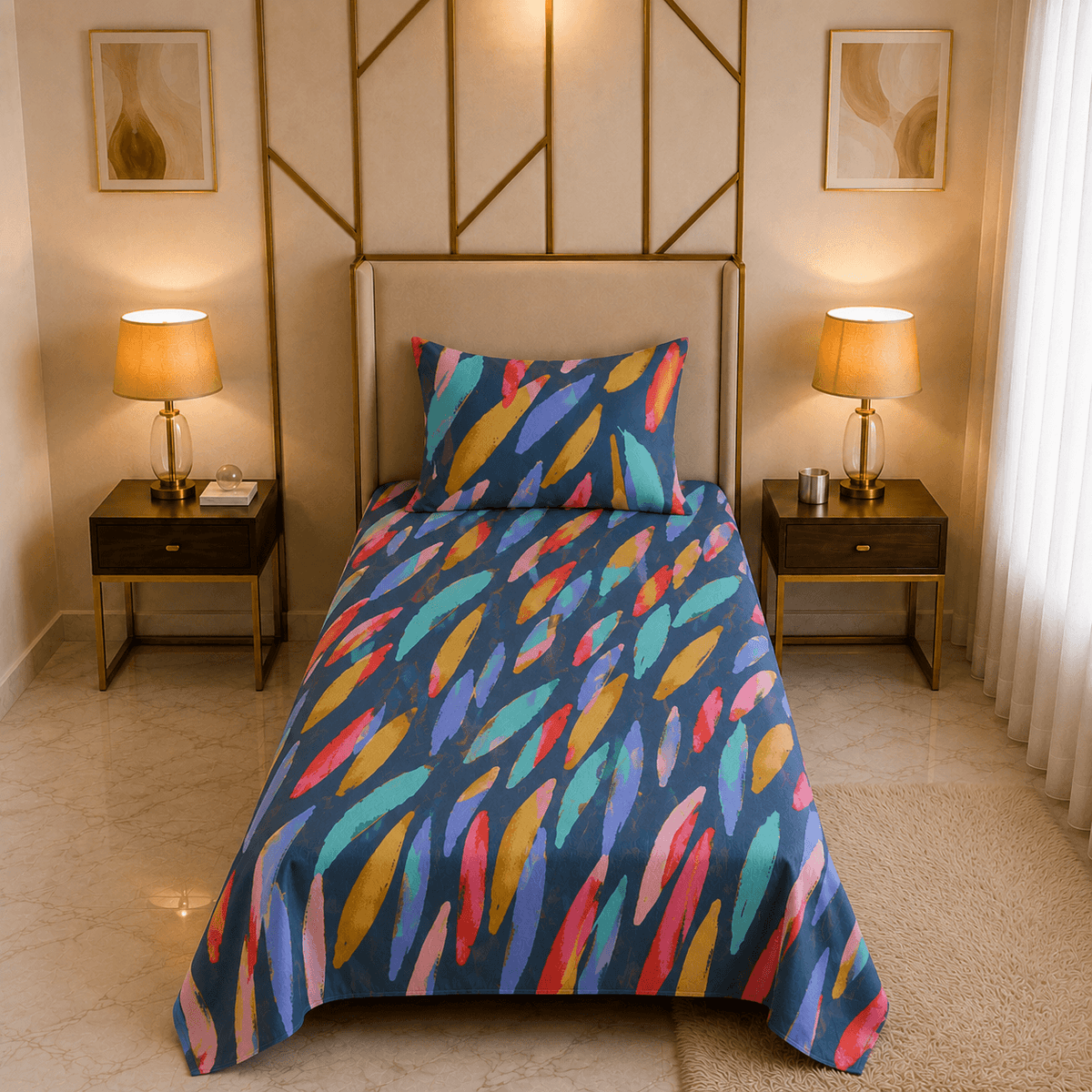 Knotco Printed Cotton Rich Bedsheet Set TC-150