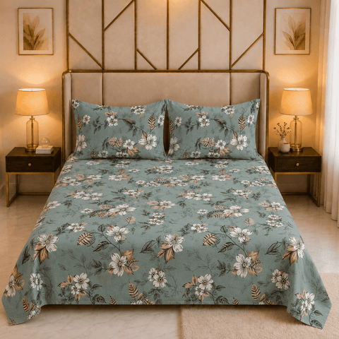 Double Printed Cotton Rich Bedsheet Set TC-150