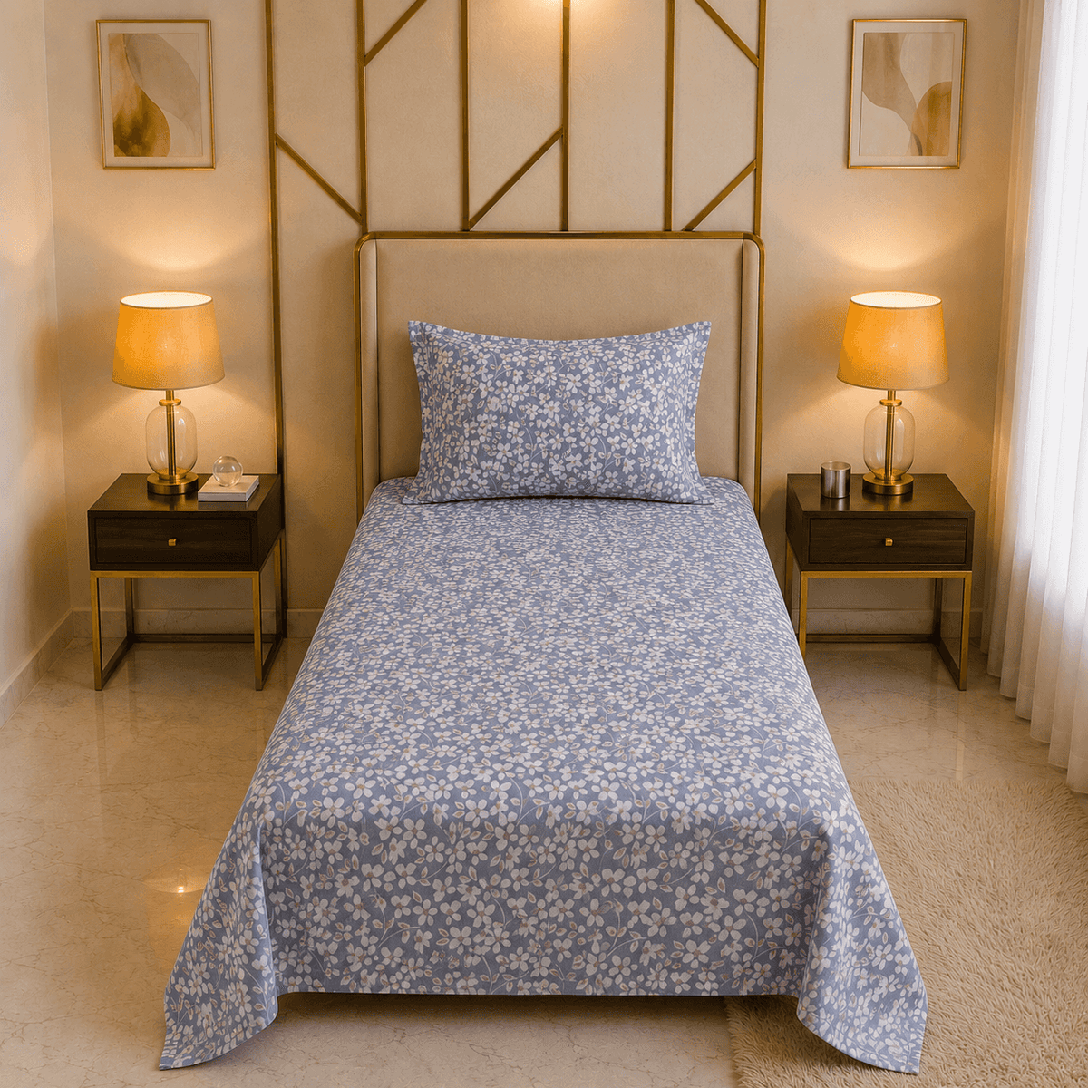 Knotco Printed Cotton Rich Bedsheet Set TC-150