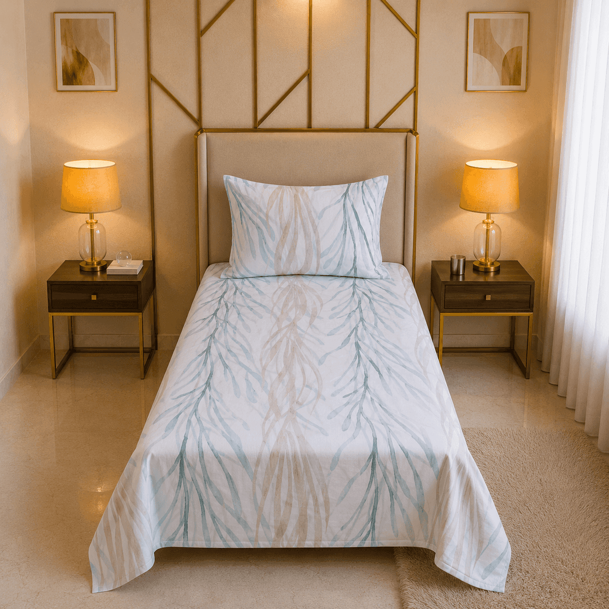 Knotco Printed Cotton Rich Bedsheet Set TC-150