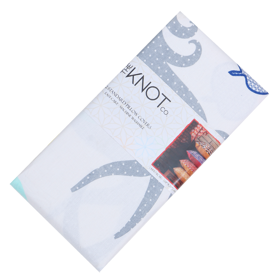 Cotton Printed Pillow Cover - The Knotco -