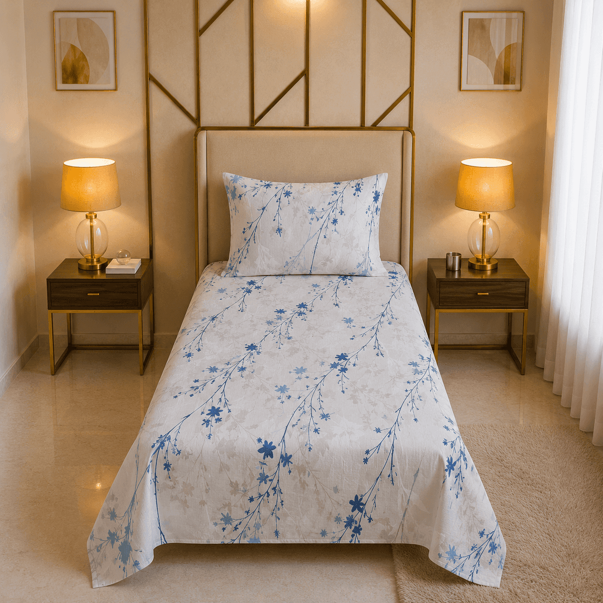 Knotco Printed Cotton Rich Bedsheet Set TC-150