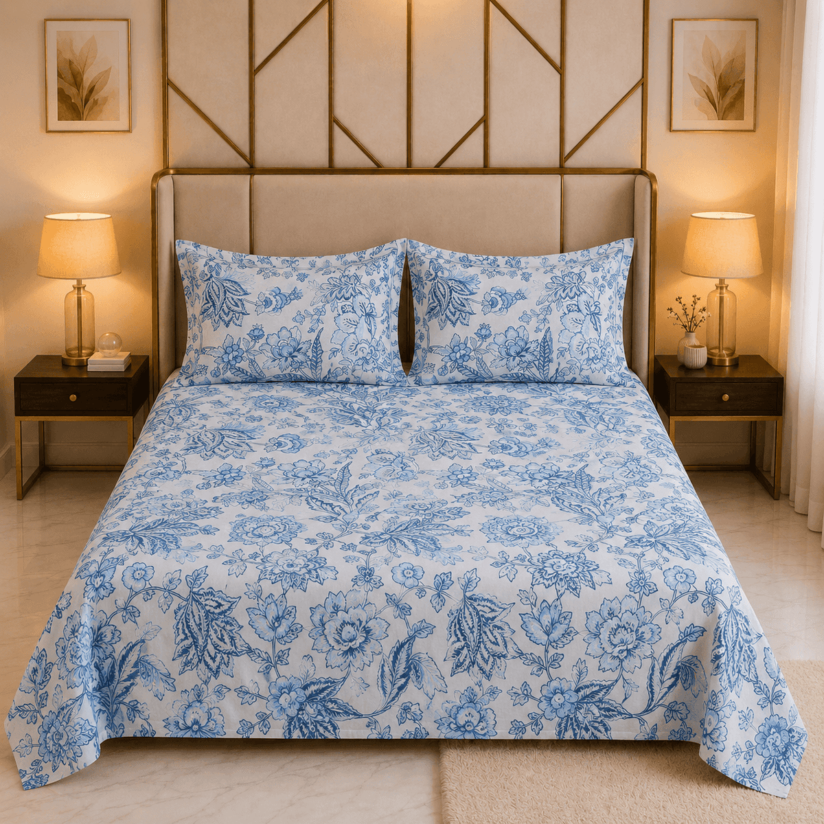Double Printed Cotton Rich Bedsheet Set TC-150