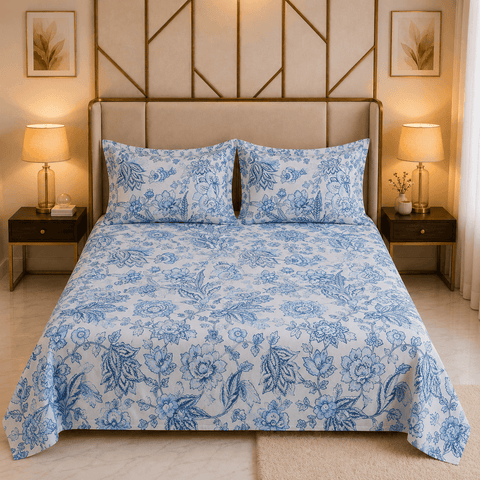 Double Printed Cotton Rich Bedsheet Set TC-150