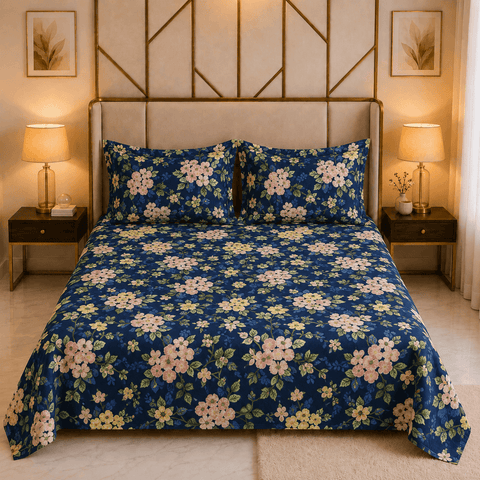 King Printed Cotton Rich Bedsheet Set TC-150