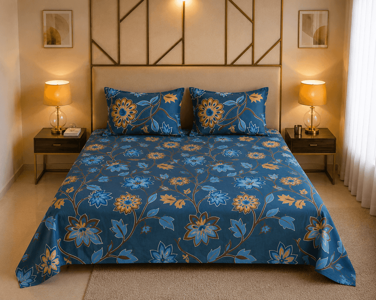 Knotco Printed Cotton Rich Bedsheet Set TC-150